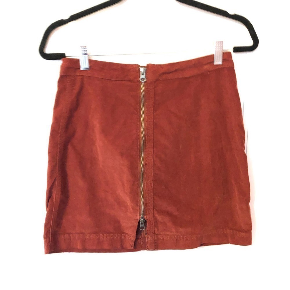 Free People Rust Corduroy Zip Skirt SZ 4​​​​​​